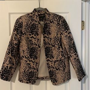 Jcrew Leopard collar buttonless blazer
